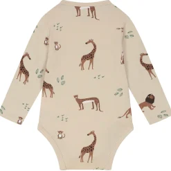 Rompers|Rompers*Prénatal romper Savanne lange mouwen dierenprint beige Dark Ecru