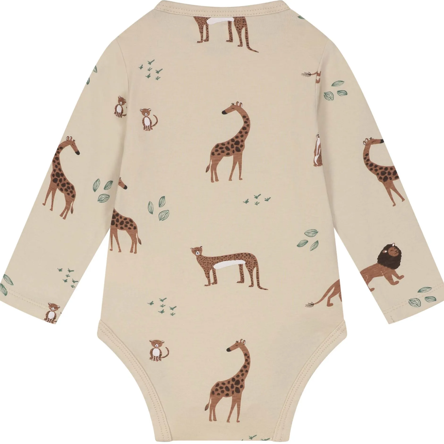 Rompers|Rompers*Prénatal romper Savanne lange mouwen dierenprint beige Dark Ecru