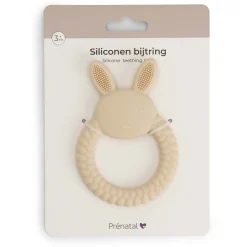 Feestartikelen|Kraamcadeaus*Prénatal Siliconen Bijtring Konijn beige