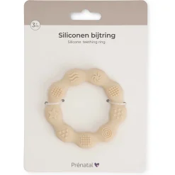 Feestartikelen|Kraamcadeaus*Prénatal siliconen bijtring beige