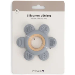 Feestartikelen|Kraamcadeaus*Prénatal siliconen bijtring patroon blauw