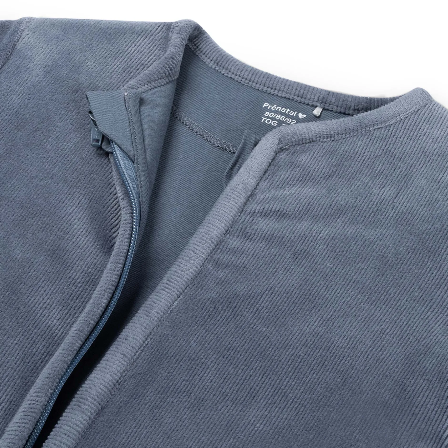 Winter*Prénatal slaapzak rib velour blauw Steel Blue