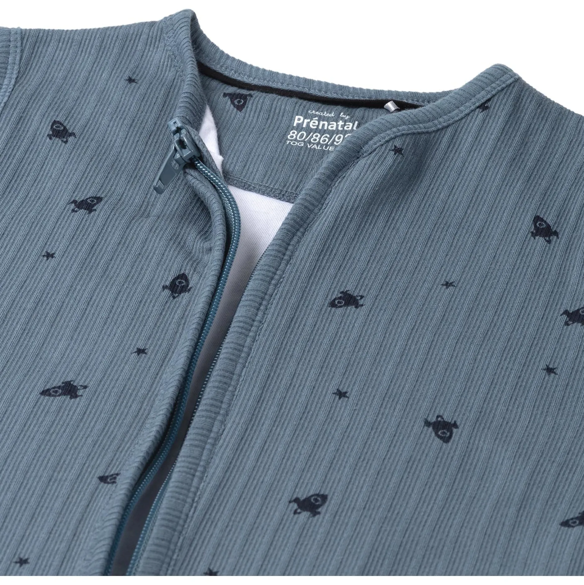 Winter*Prénatal slaapzak ruimte rib blauw Steel Blue