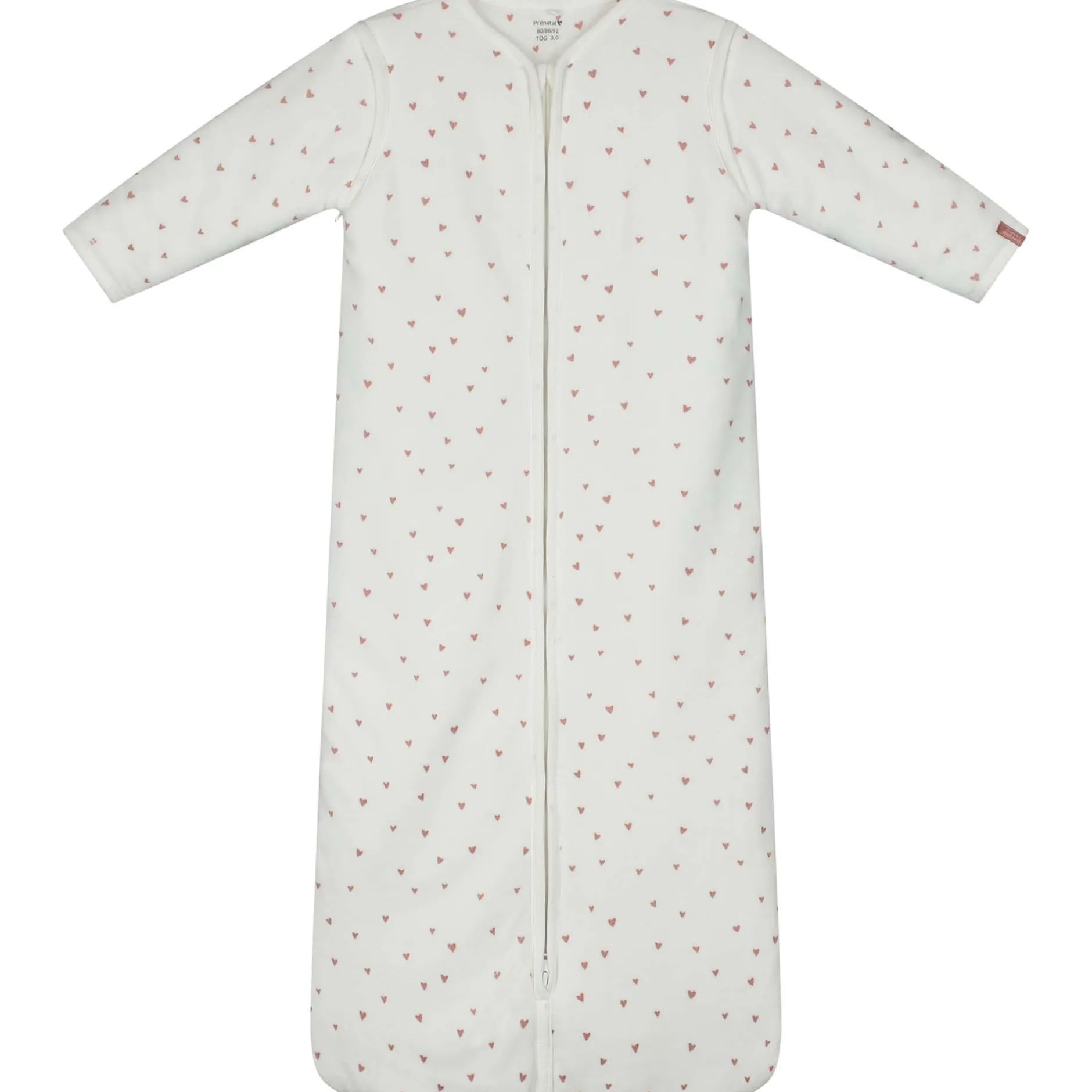 Winter*Prénatal slaapzak velvet hart wit Ivory White