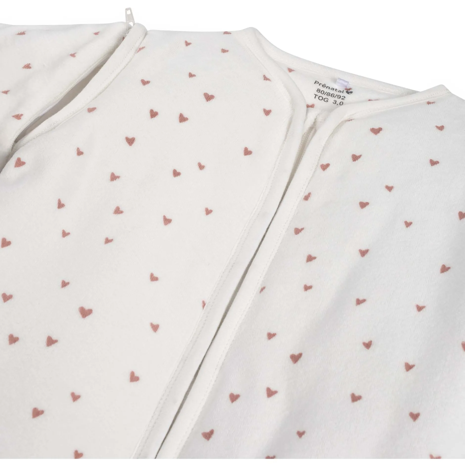 Winter*Prénatal slaapzak velvet hart wit Ivory White