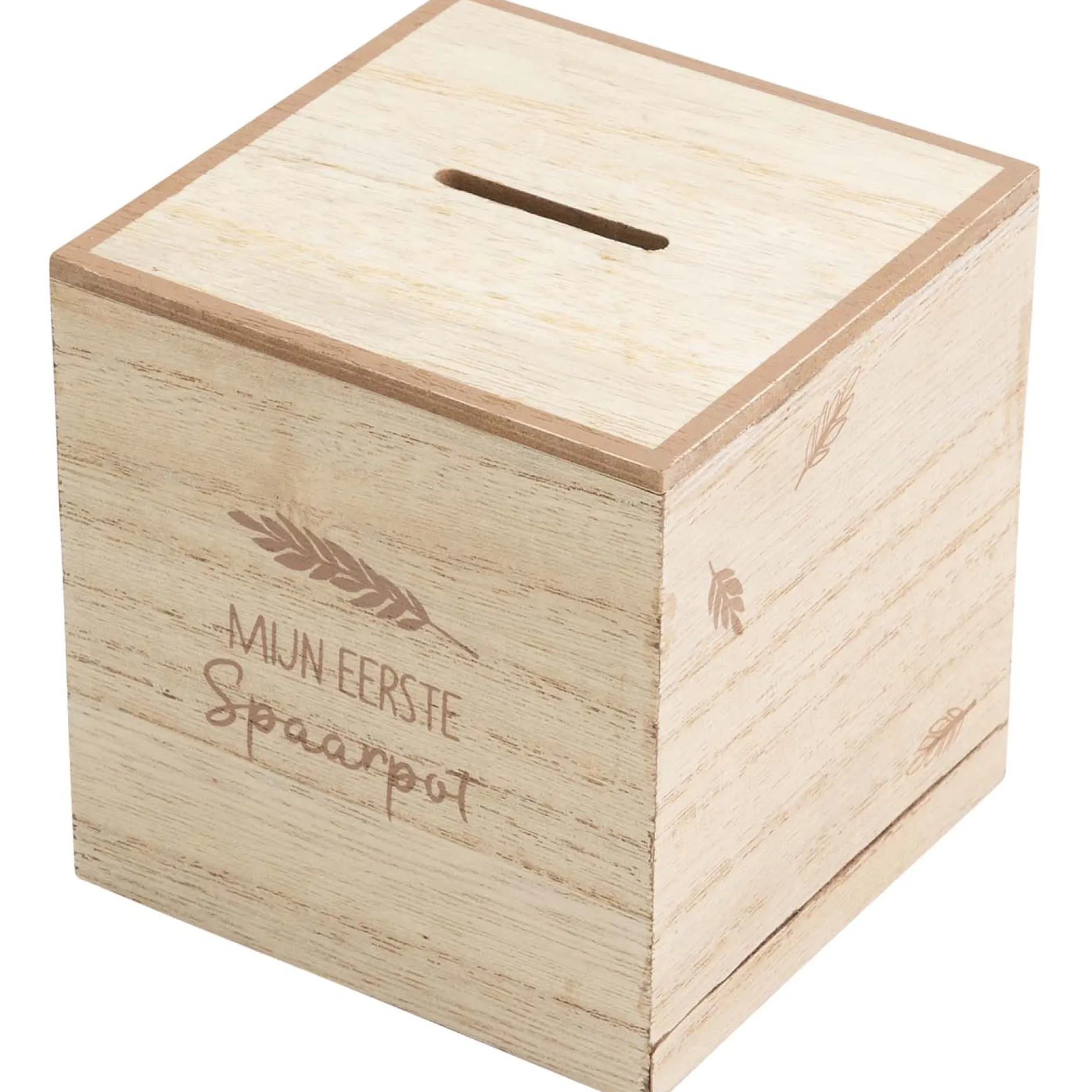 Feestartikelen|Kraamcadeaus*Prénatal spaarpot hout Brown