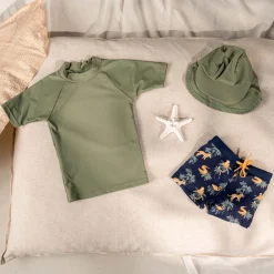 Zwembroeken|Zwemkleding*Prénatal UV zwem T-shirt korte mouwen effen groen Light Khaki Green