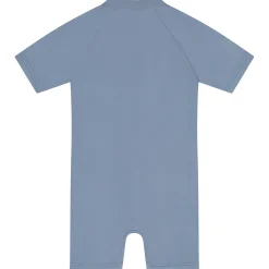 Zwembroeken|Zwemkleding*Prénatal UV zwempak bladeren korte mouwen bladeren blauw Dark Milky Blue