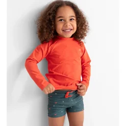Zwembroeken|Zwemkleding*Prénatal UV zwemshirt neon lange mouwen  oranje Coralred