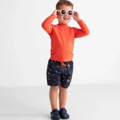 Zwembroeken|Zwemkleding*Prénatal UV zwemshirt neon lange mouwen  oranje Coralred