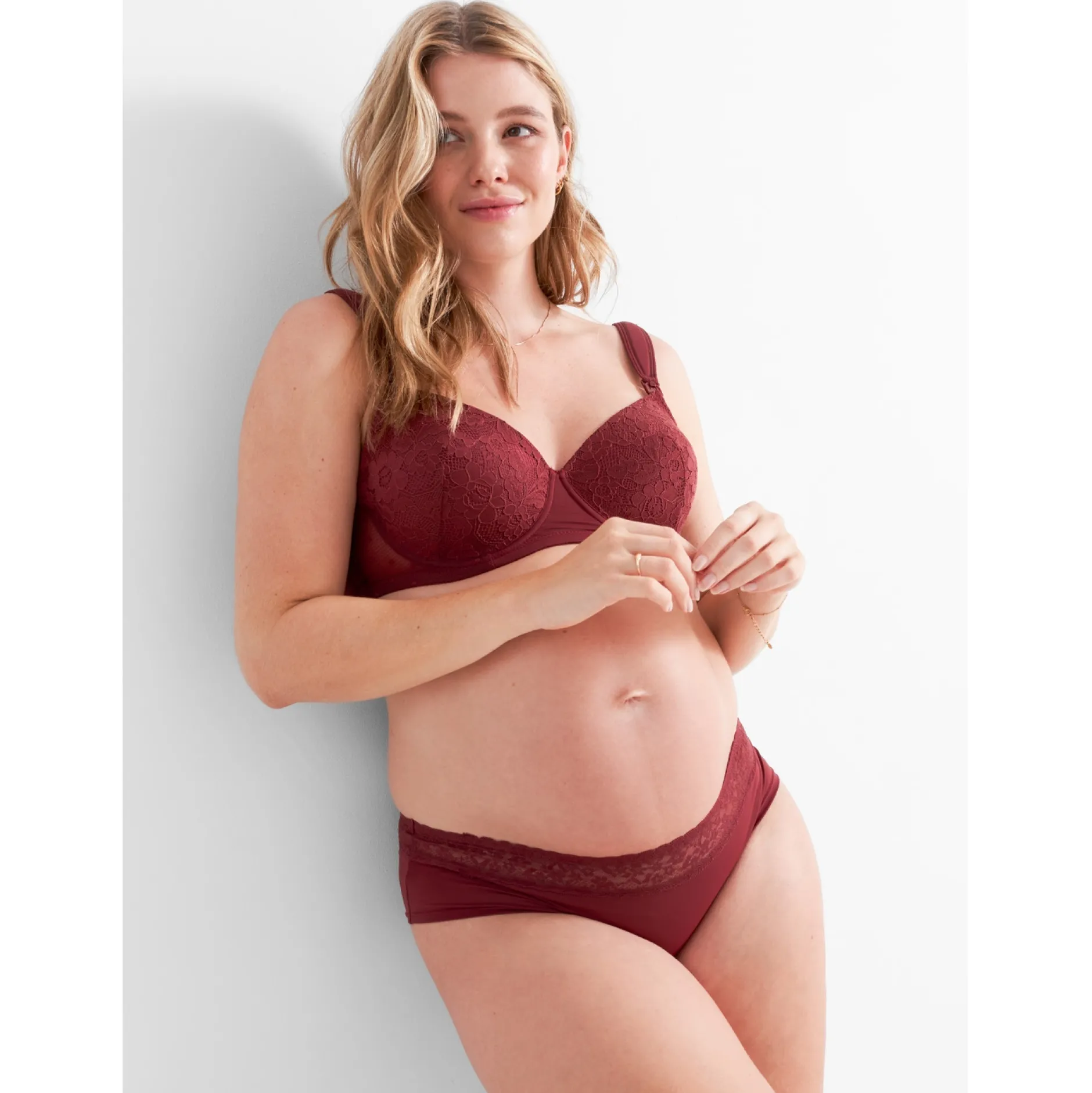 Borstkolven|Slips*Prénatal voedingsbh & slip rood Winered