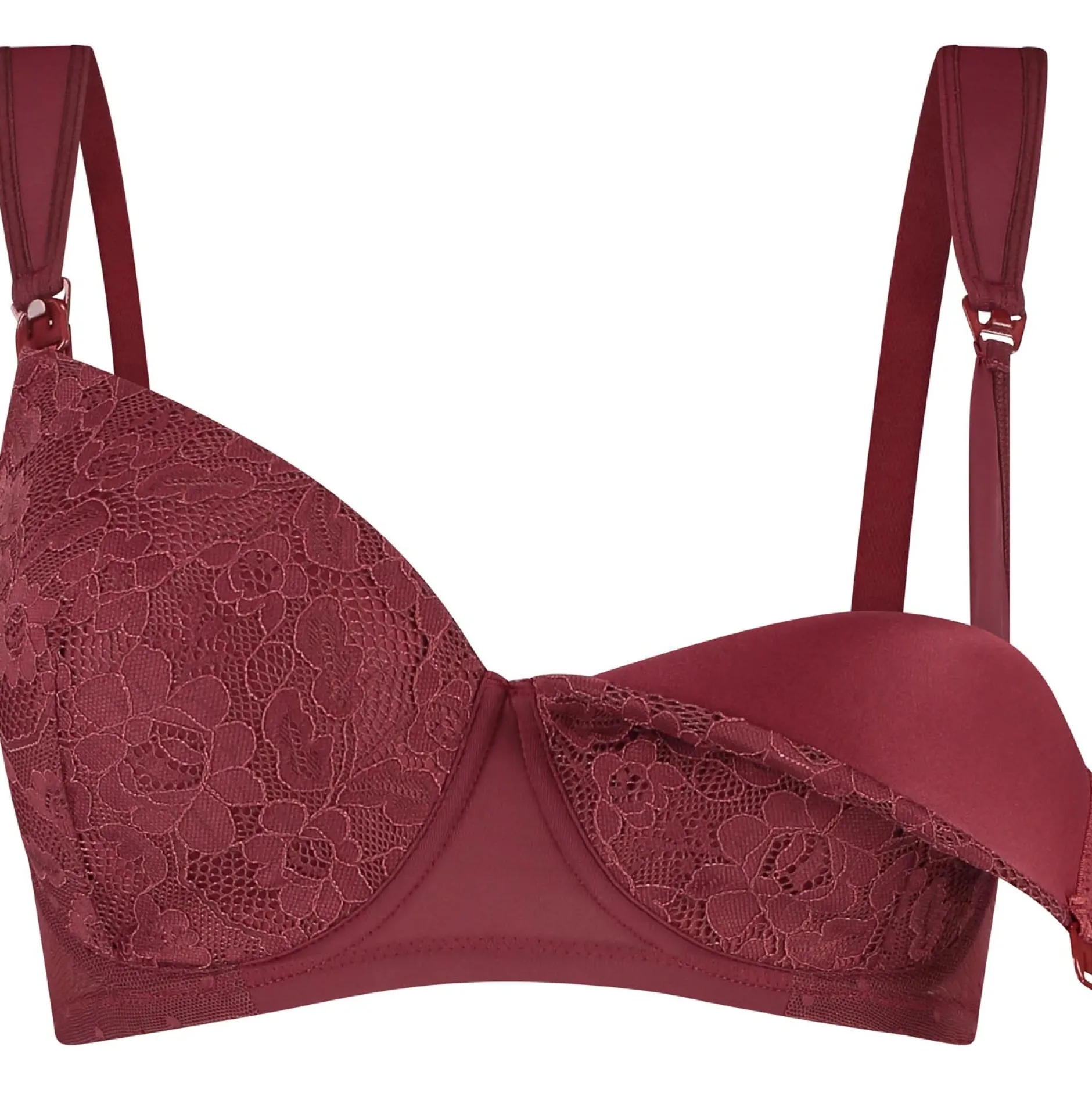 Borstkolven|Slips*Prénatal voedingsbh & slip rood Winered