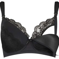 Borstkolven|Pyjama's*Prénatal voedingsbh  effen zwart Black