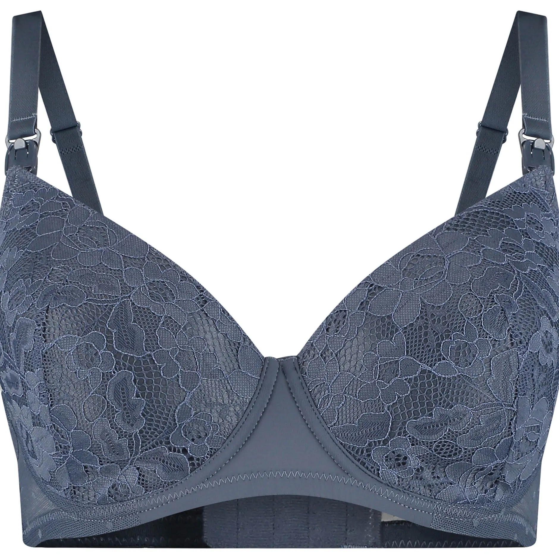 Borstkolven|Bh's*Prénatal voedingsbh effen blauw Blue Grey