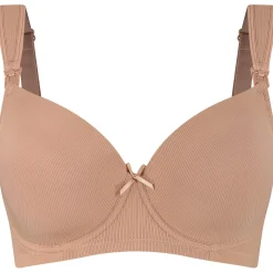 Borstkolven|Bh's*Prénatal voedingsbh  effen taupe Taupebrown