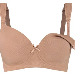 Borstkolven|Bh's*Prénatal voedingsbh effen taupe Taupebrown