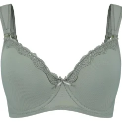 Borstkolven|Bh's*Prénatal voedingsbh rib effen groen Light Khaki Green