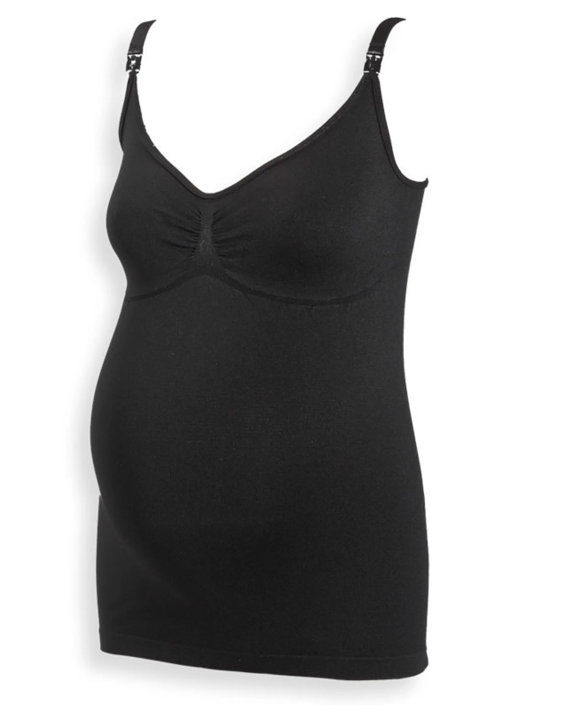 Voedingstops|Shirts & Tops*Prénatal voedingstop seamless spaghettibandjes zwart Black