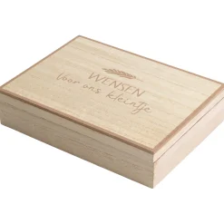 Feestartikelen|Kraamcadeaus*Prénatal wensendoos hout Brown