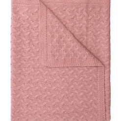 Dekens*Prénatal wiegdeken kabel roze