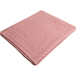 Dekens*Prénatal wiegdeken kabel roze