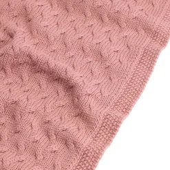 Dekens*Prénatal wiegdeken kabel roze