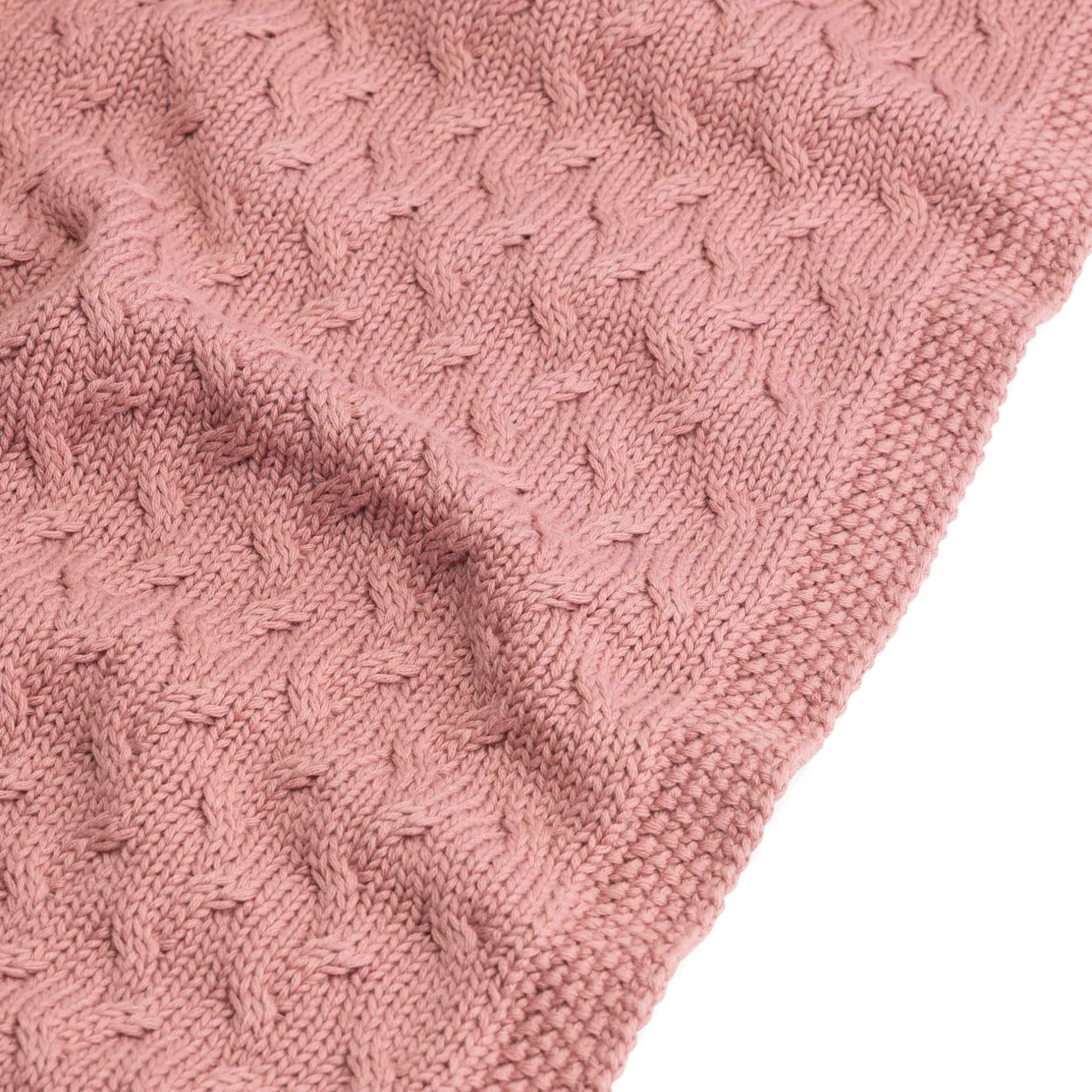Dekens*Prénatal wiegdeken kabel roze