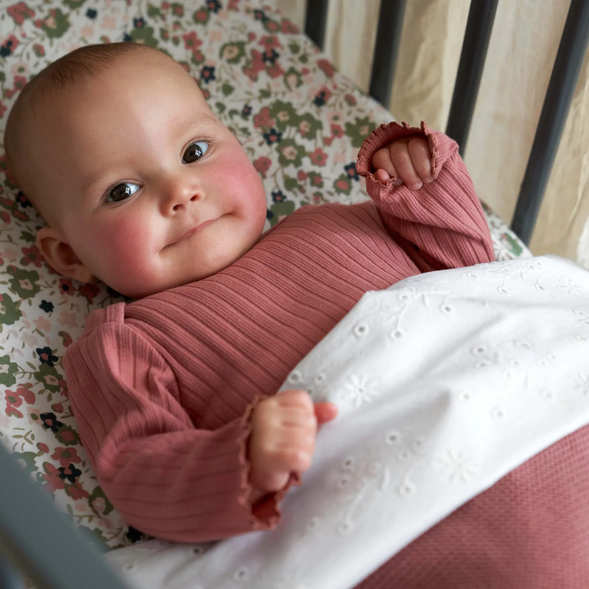 Lakens*Prénatal wieglaken broderie wit
