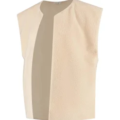Truien & Vesten*Prénatal zwangerschapgilet korte mouwen effen beige Ecru