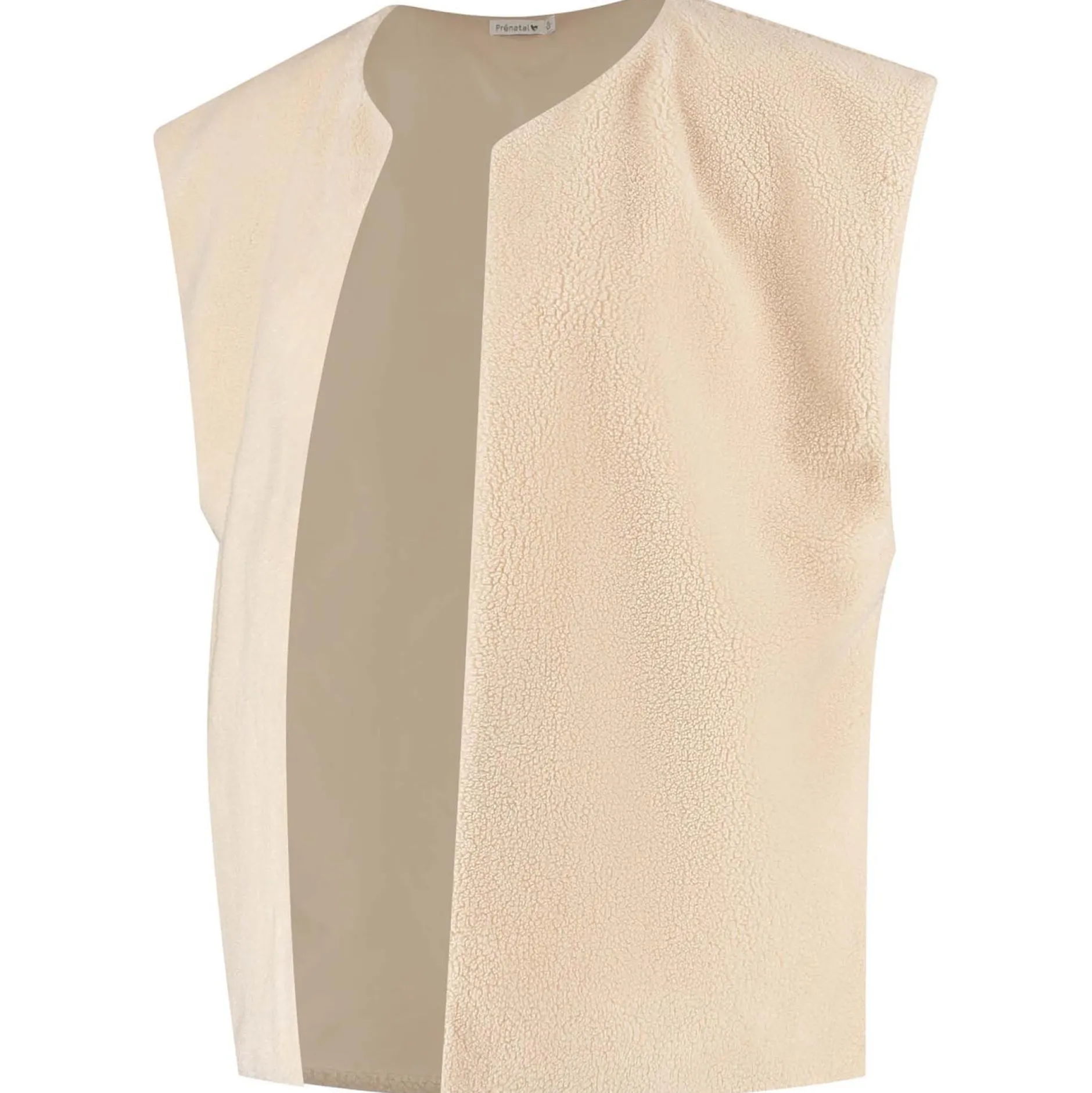 Truien & Vesten*Prénatal zwangerschapgilet korte mouwen effen beige Ecru