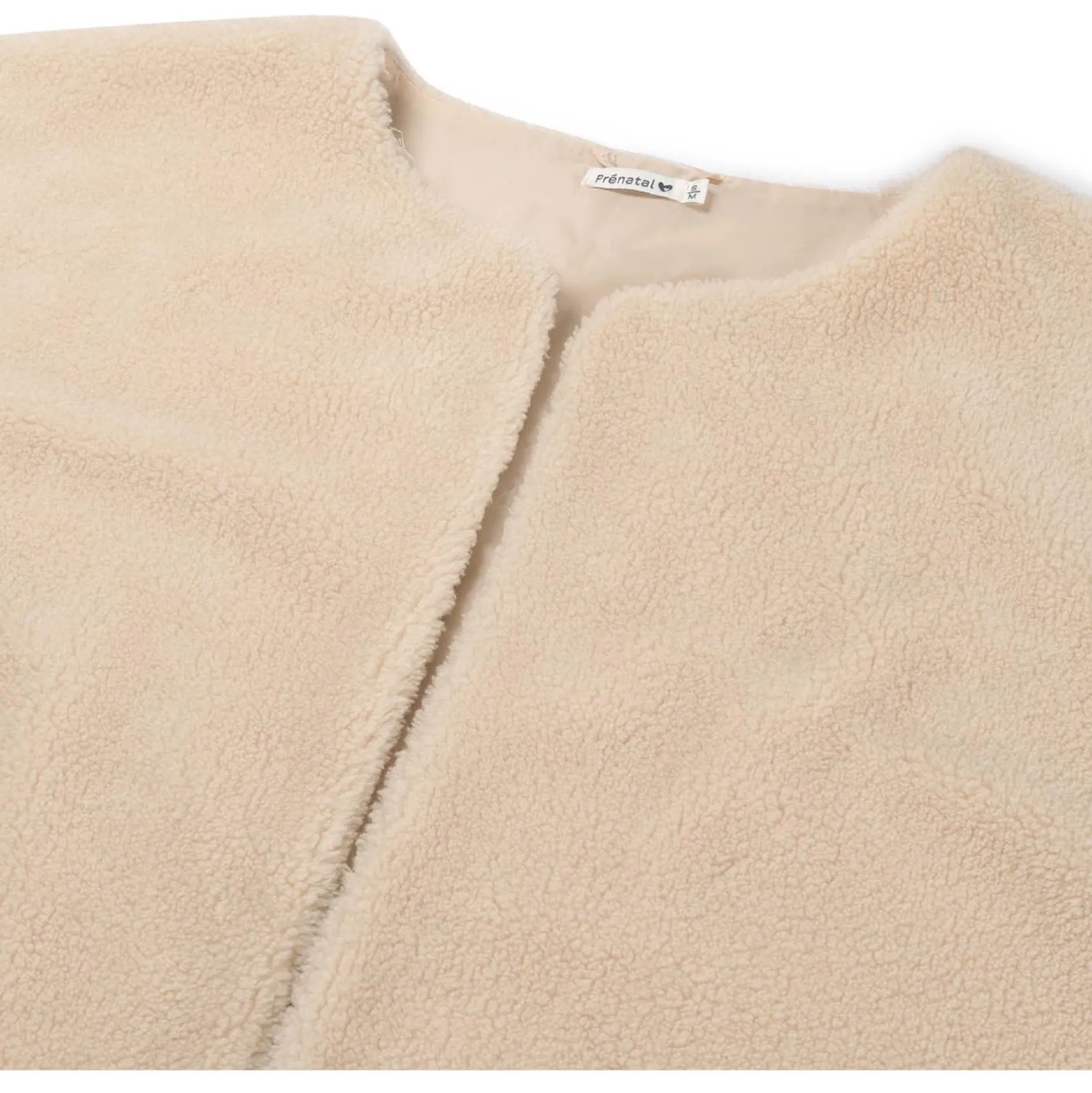 Truien & Vesten*Prénatal zwangerschapgilet korte mouwen effen beige Ecru