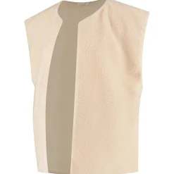 Truien & Vesten*Prénatal zwangerschapgilet korte mouwen effen beige Ecru