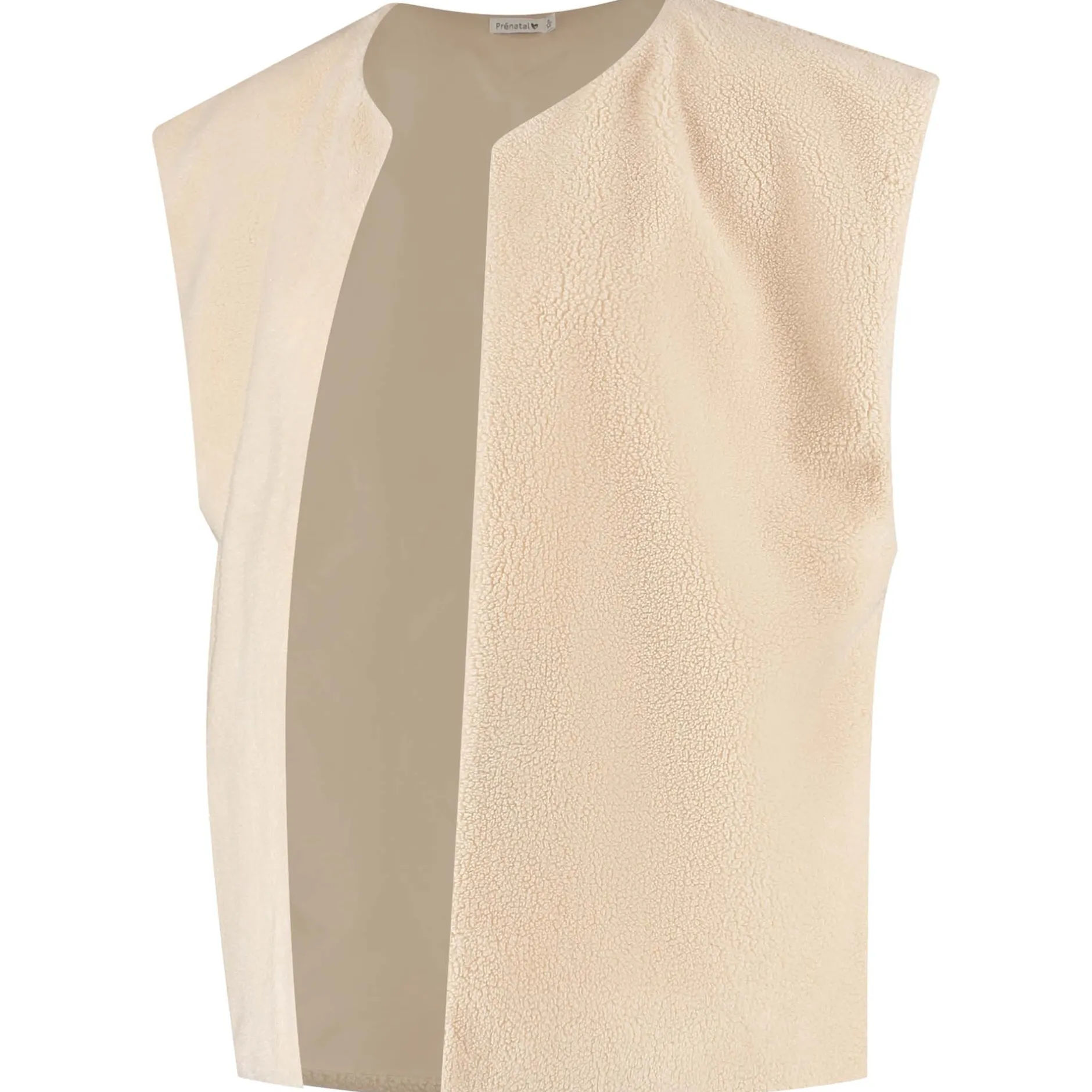 Truien & Vesten*Prénatal zwangerschapgilet korte mouwen effen beige Ecru