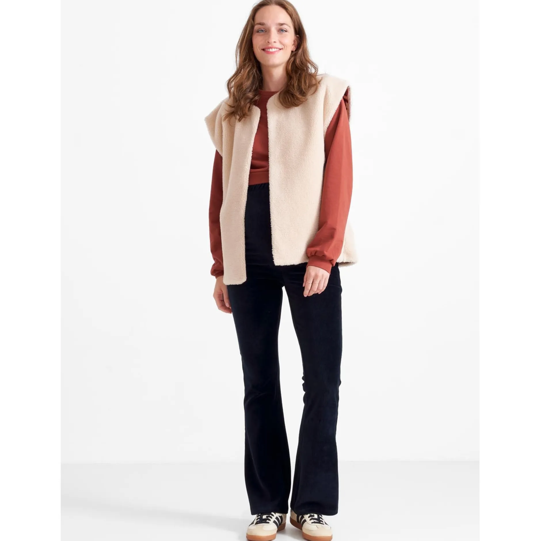 Truien & Vesten*Prénatal zwangerschapgilet korte mouwen effen beige Ecru