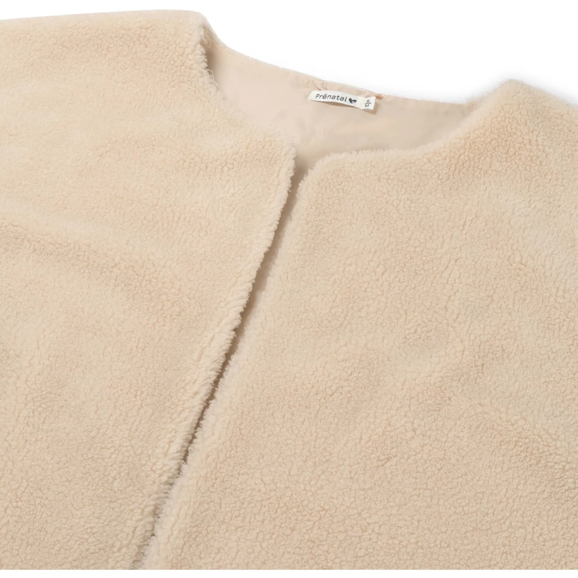 Truien & Vesten*Prénatal zwangerschapgilet korte mouwen effen beige Ecru