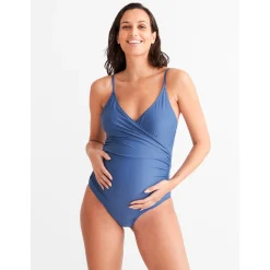 Badkleding*Prénatal zwangerschapsbadpak effen blauw Blue