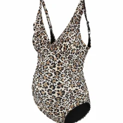 Badkleding*Prénatal zwangerschapsbadpak  panterprint multi Black