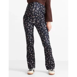 Broeken*Prénatal zwangerschapsbroek lang bloemen multi Black