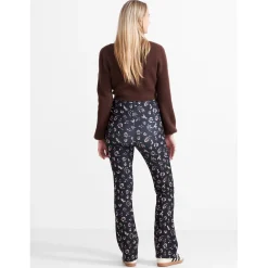 Broeken*Prénatal zwangerschapsbroek lang bloemen multi Black