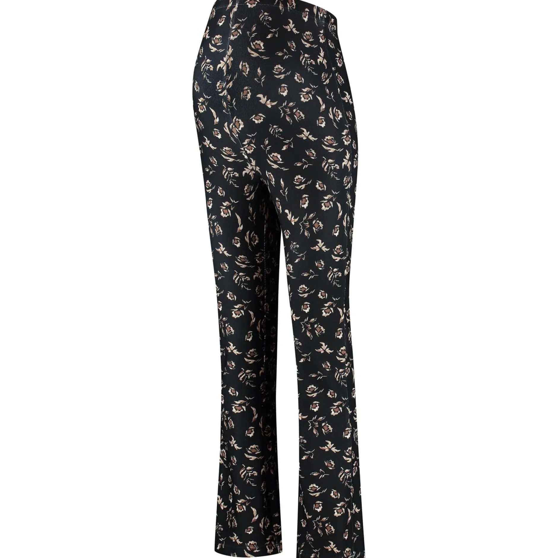 Broeken*Prénatal zwangerschapsbroek lang bloemen multi Black