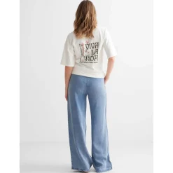 Broeken*Prénatal zwangerschapsbroek lang effen denim Light Blue Denim
