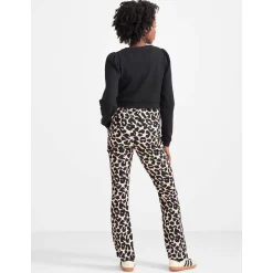 Broeken*Prénatal zwangerschapsbroek lang panterprint beige Almond