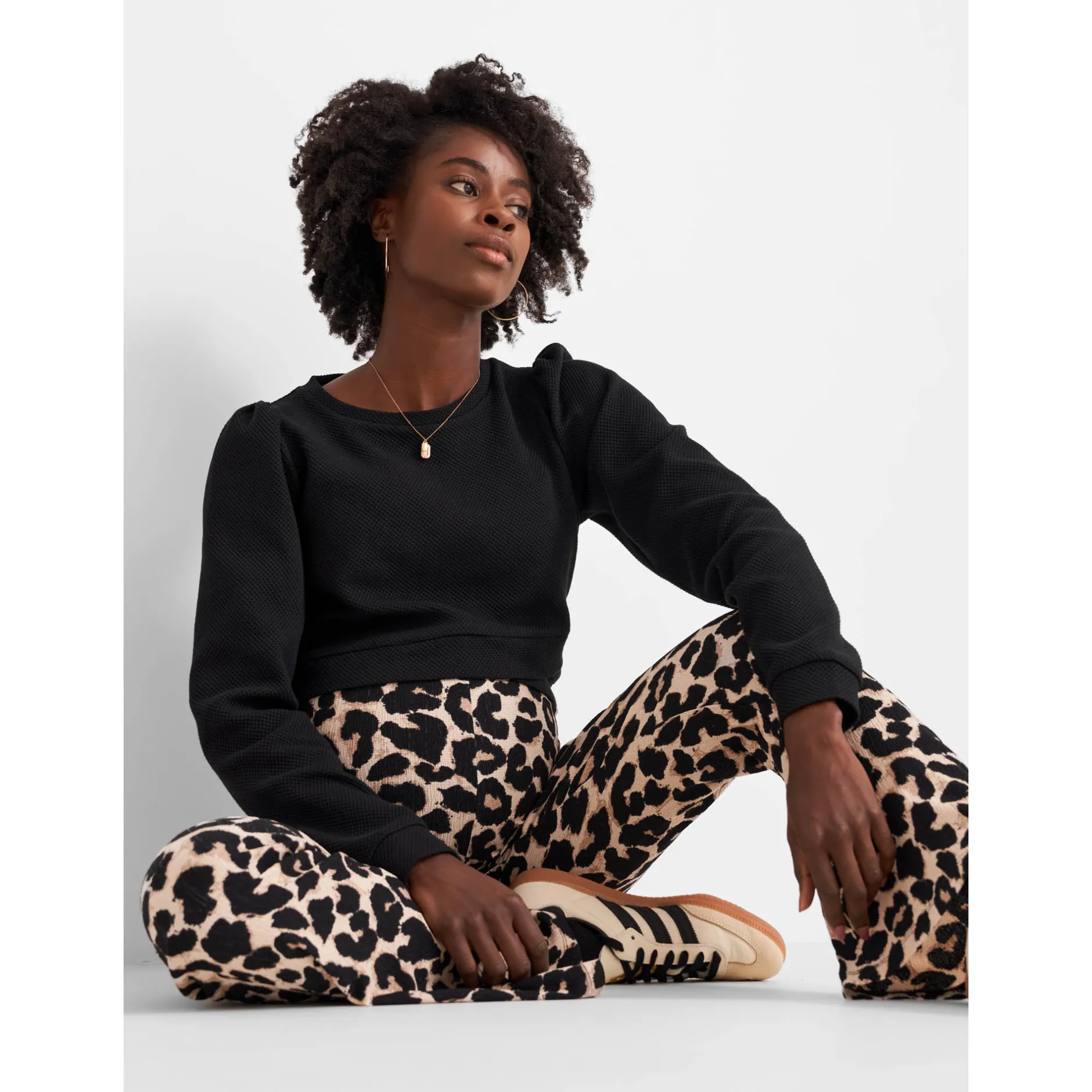 Broeken*Prénatal zwangerschapsbroek lang panterprint beige Almond