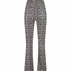 Broeken*Prénatal zwangerschapsbroek lang bloemen zwart Black