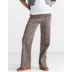 Broeken*Prénatal zwangerschapsbroek lang panterprint beige Almond