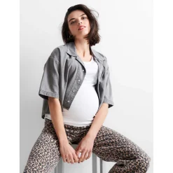 Broeken*Prénatal zwangerschapsbroek lang panterprint beige Almond