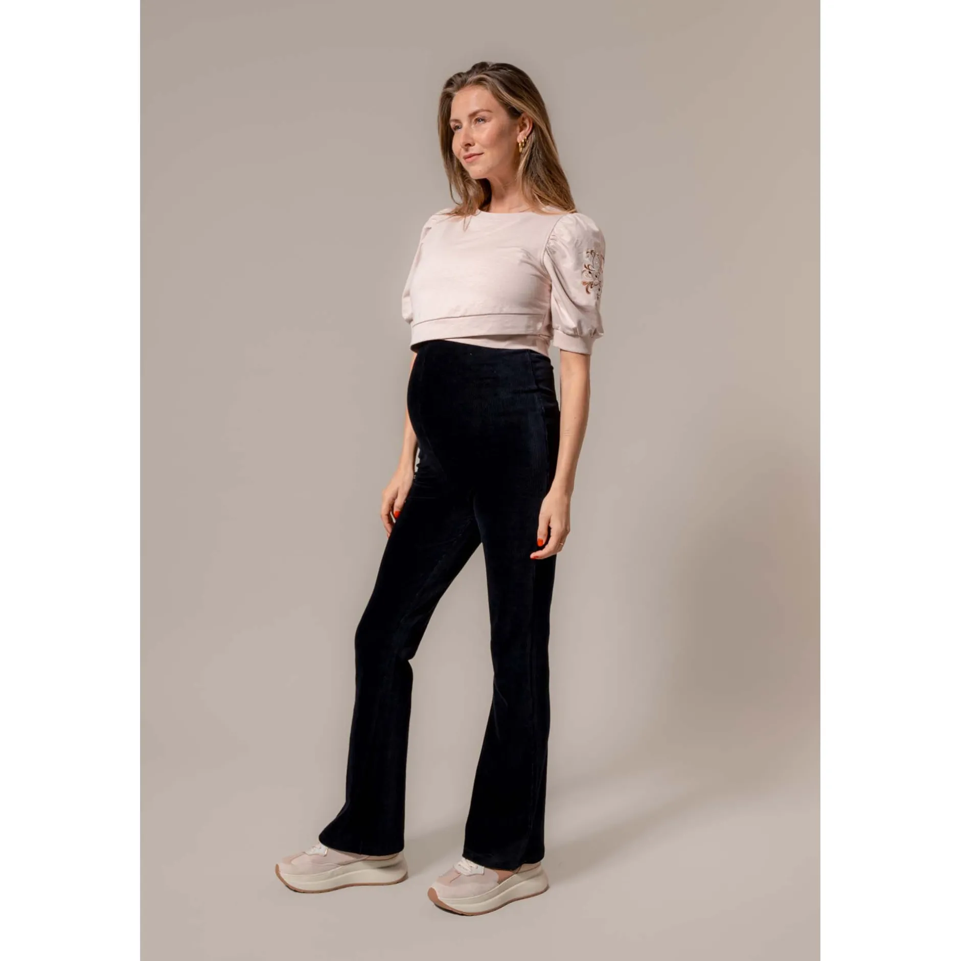 Basics|Broeken*Prénatal zwangerschapsbroek lang effen zwart Black