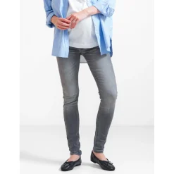 Jeans|Broeken*Prénatal zwangerschapsjeans lang effen grijs Mid Grey Denim
