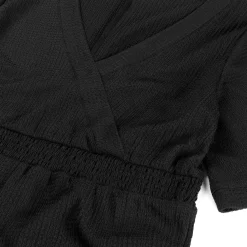 Voedingsjurken|Jurken & Rokken*Prénatal zwangerschapsjumpsuit korte mouwen effen zwart Black
