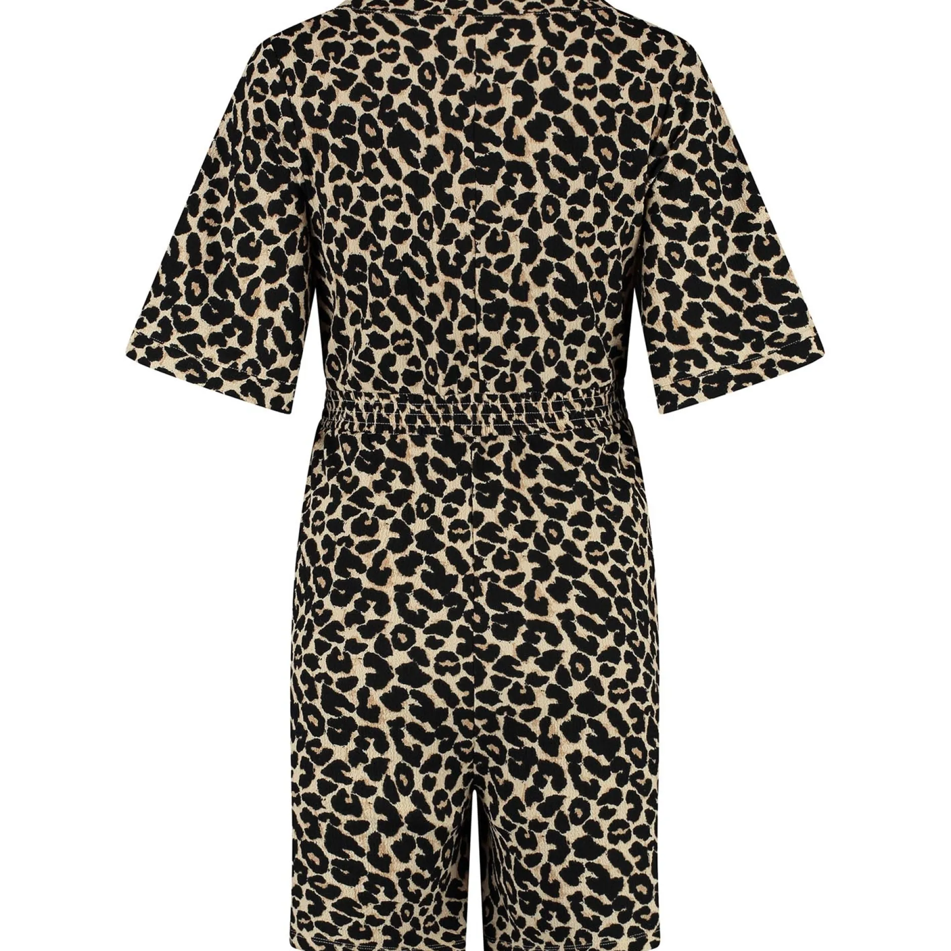 Voedingsjurken|Jurken & Rokken*Prénatal zwangerschapsjumpsuit korte mouwen panterprint bruin Light Brown Melange